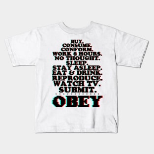 They Live Commands OBEY 3D Pixel Kids T-Shirt